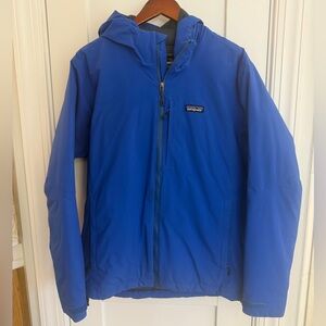 Patagonia Windsweep Down Hoodie Blue Jacket with Logo